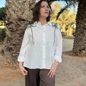 CAMISA BORDADA PALMERAS
